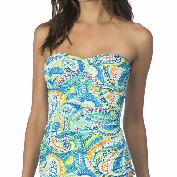 Lauren Ralph Lauren Carnival‎ Paisley Tankini Sz 10 - Picture 1 of 4